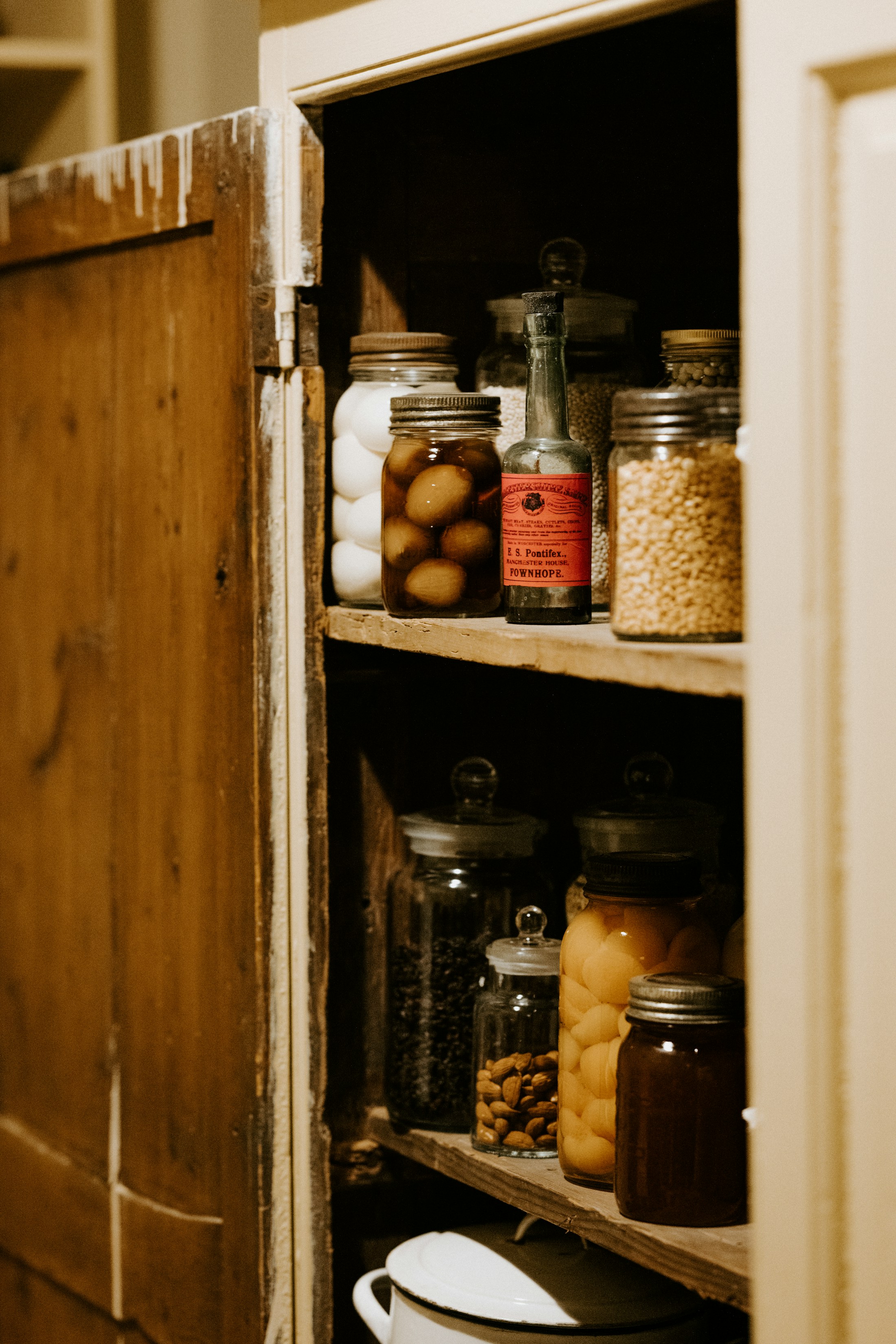 Shelves of preserved food jars